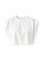 White Boxy Jersey Cropped T-Shirt