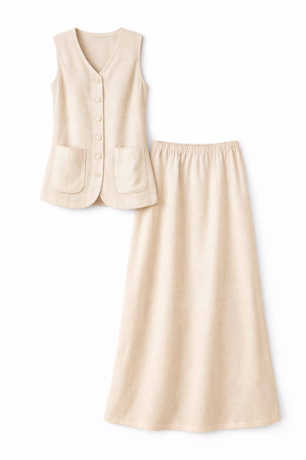 Beige Riviera Vest Set