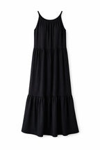 Black Simple Style Tiered Dress