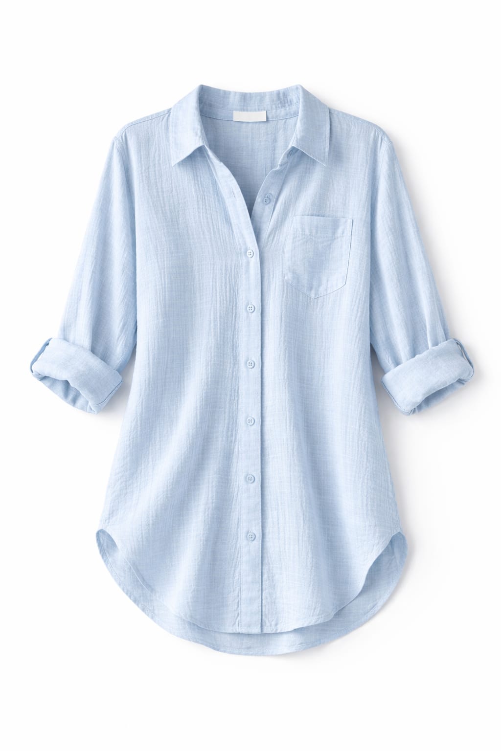 Baby Blue Bubble Sleeve Everyday Shirt