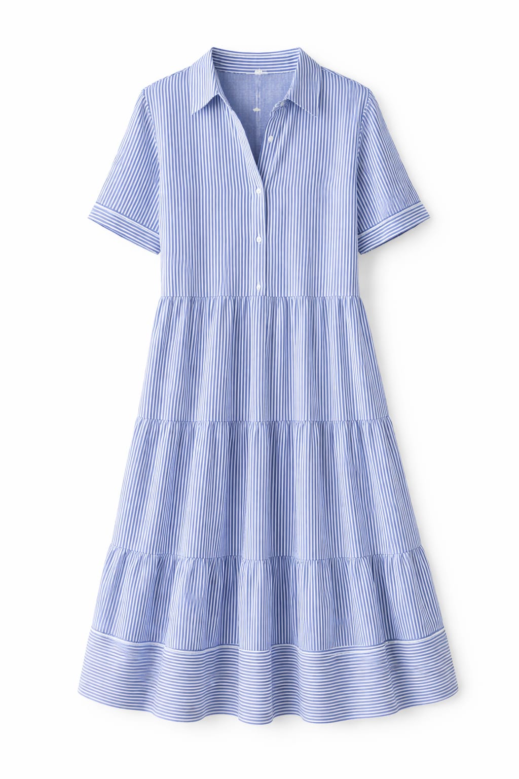 Blue Striped Shirt Dress