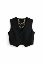 Black Backless X Vest