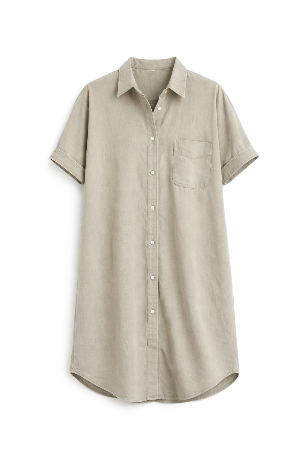 Olive Denim Shirt Dress