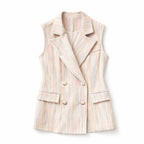 Multicolor Linen Mini Lines Vest