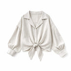 Front Knot Linen Shirt