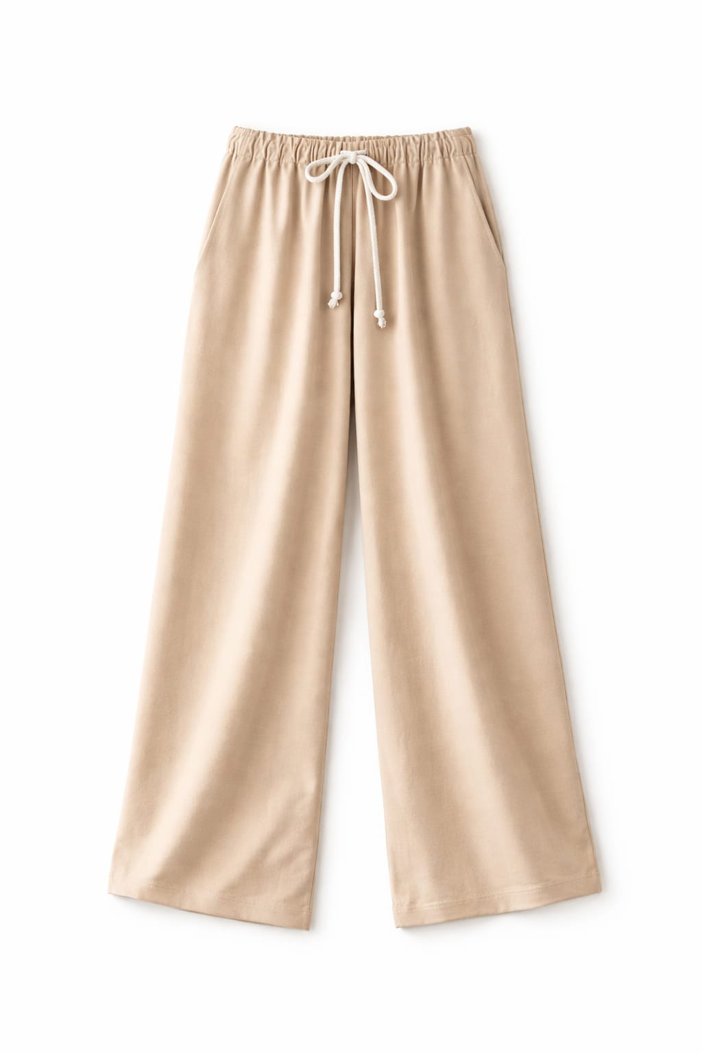 Beige Rope Tie Pants