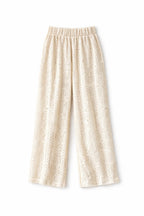 Beige Hollow Out Pants