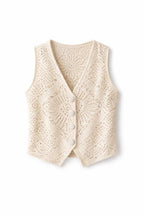 Beige Hollow Out Vest