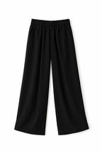 Black Elastic Waist Flare Pants