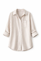 Beige Effortless Striped Shirt