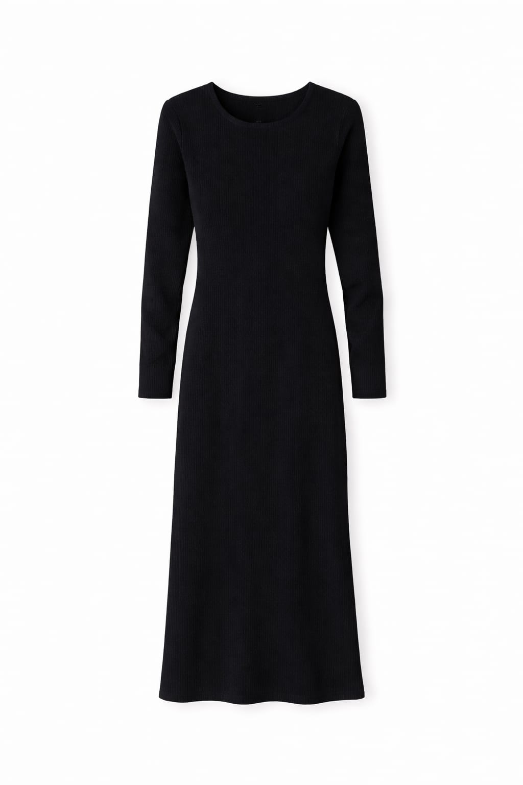 Black 99 Interknit Long Sleeve Basic Dress