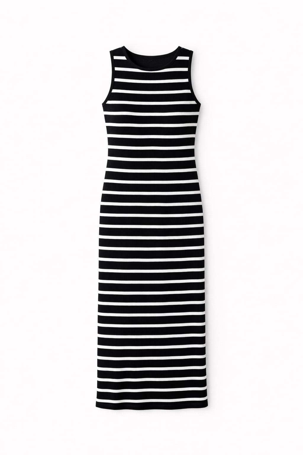 Black 101 Interknit Striped Long Basic Dress