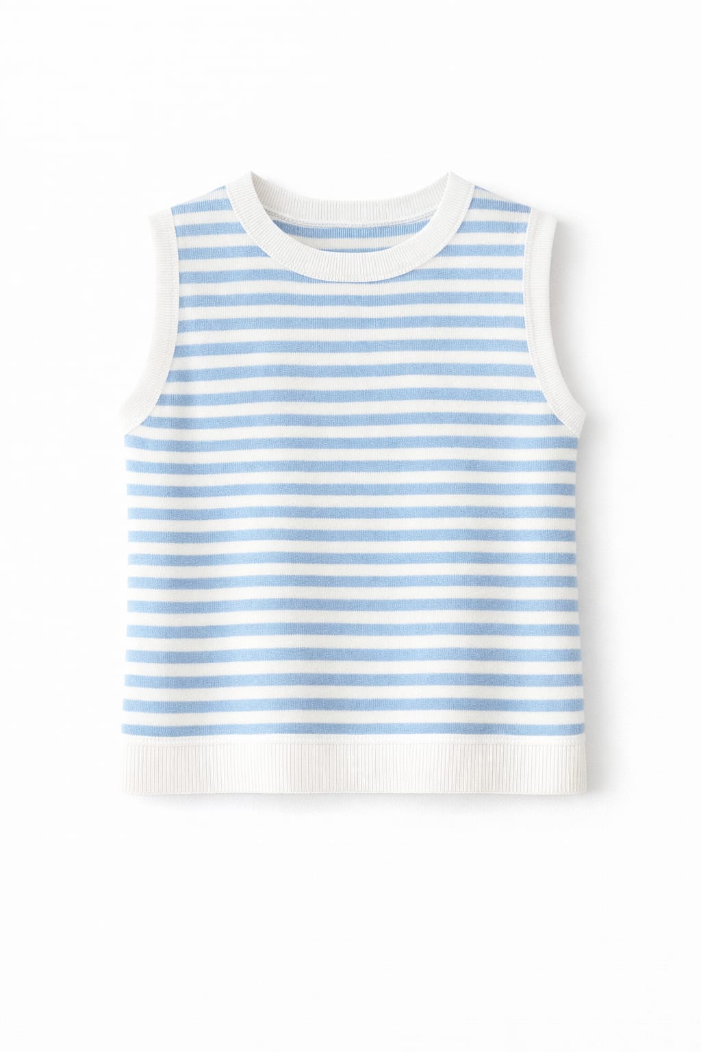 Baby Blue Striped Knit Vest