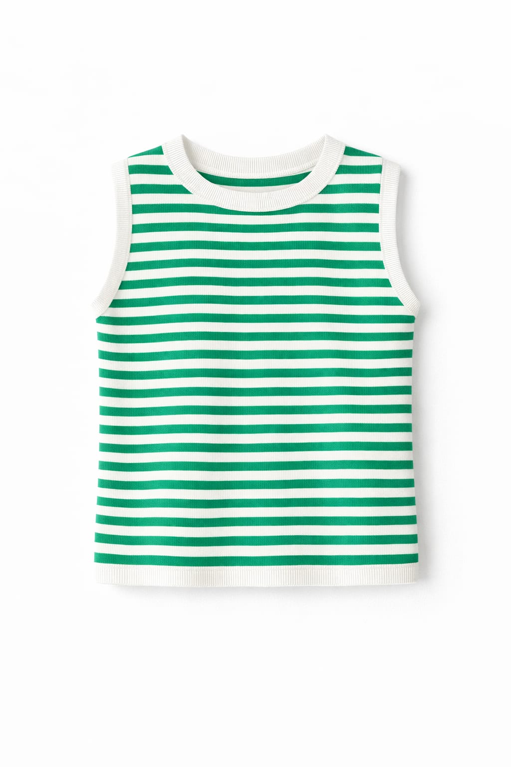Green Striped Knit Vest