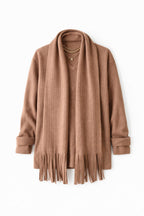 Cafe fringe Scarf Poncho