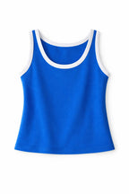 Blue Sleeveless Knit Top
