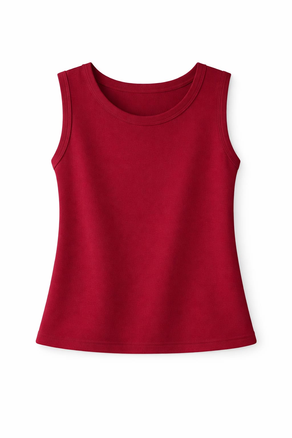Burgundy Sleeveless Crew Neck Knit Top