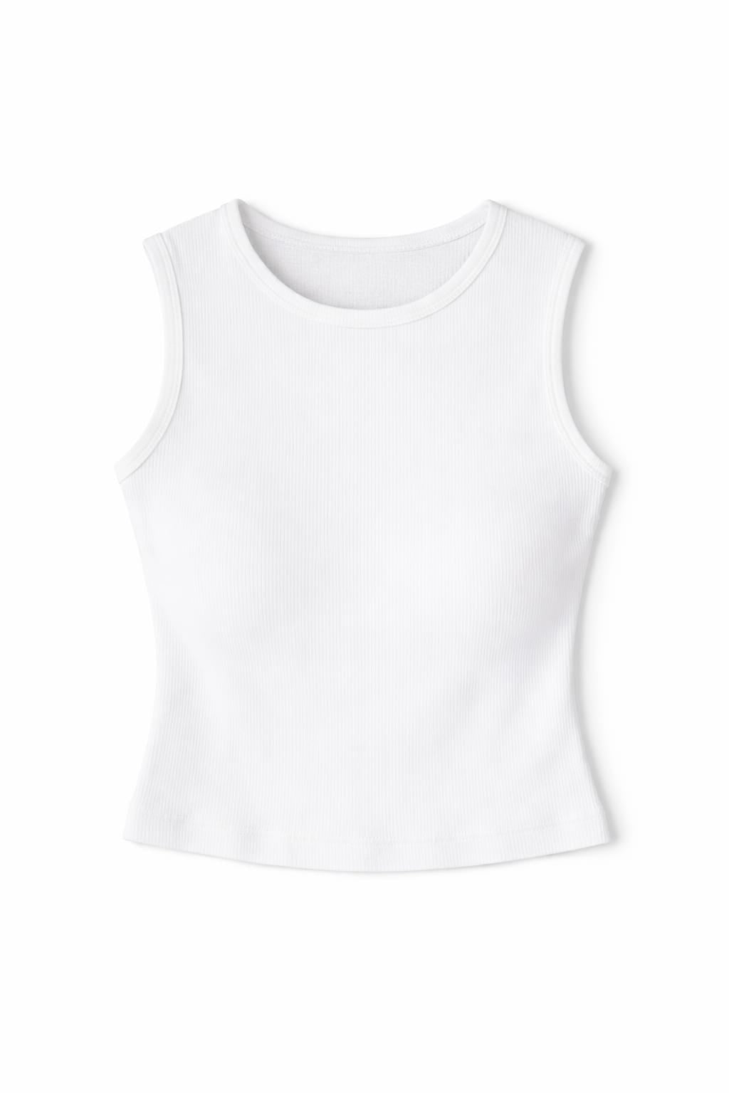 White 99 Interknit Sleeveless Basic Top