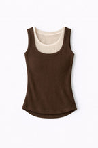 Brown & Beige 130 Double Layer Top