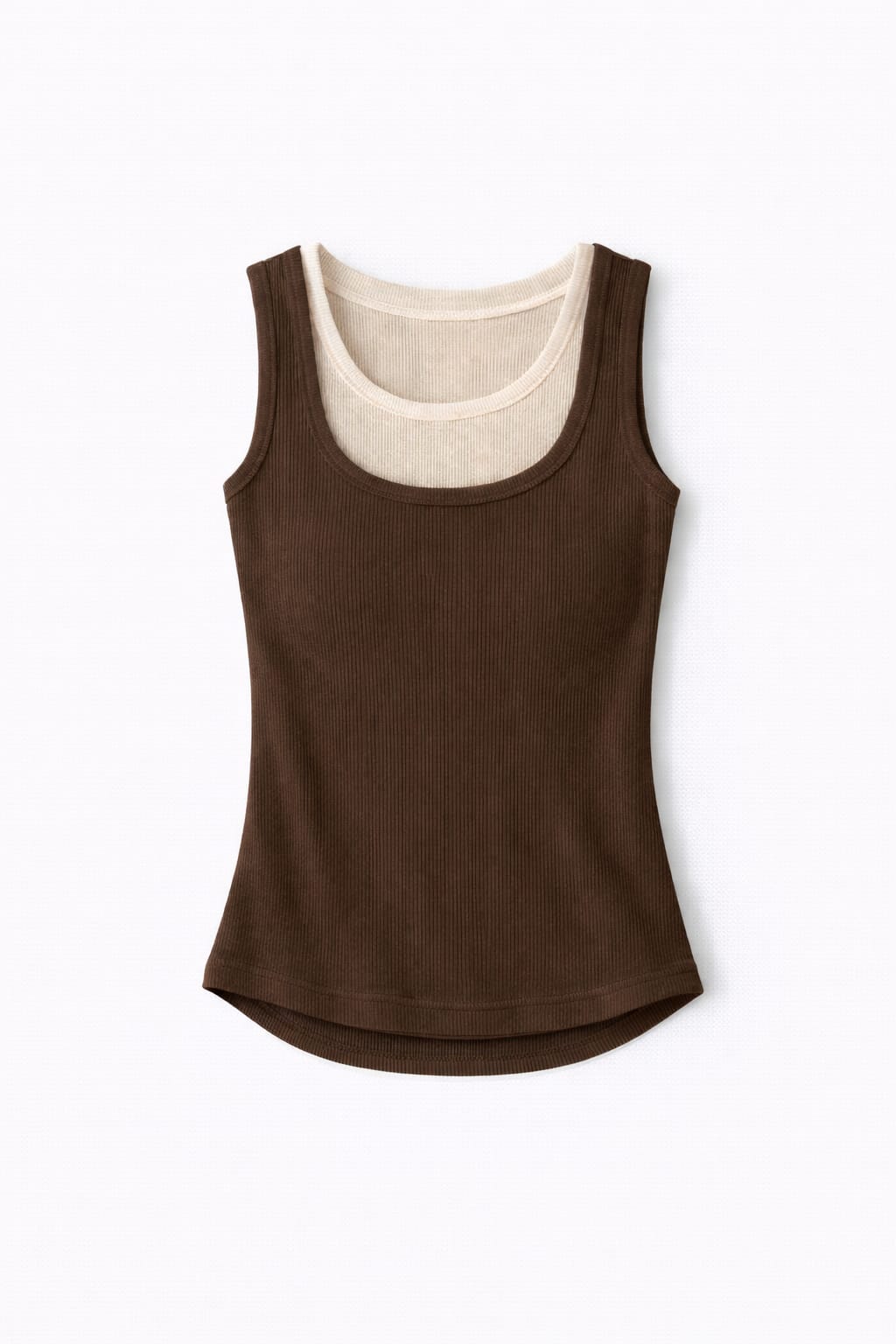 Brown & Beige 130 Double Layer Top