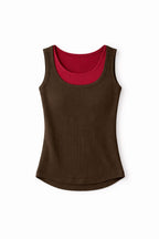 Brown & Burgundy 130 Double Layer Top