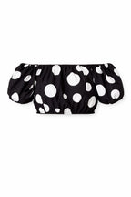 Polka Puff Cropped Top