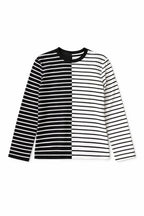 Half And Half Striped Top