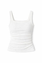 White 130 Ruched Sleeveless Top