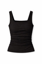 Black 130 Ruched Sleeveless Top