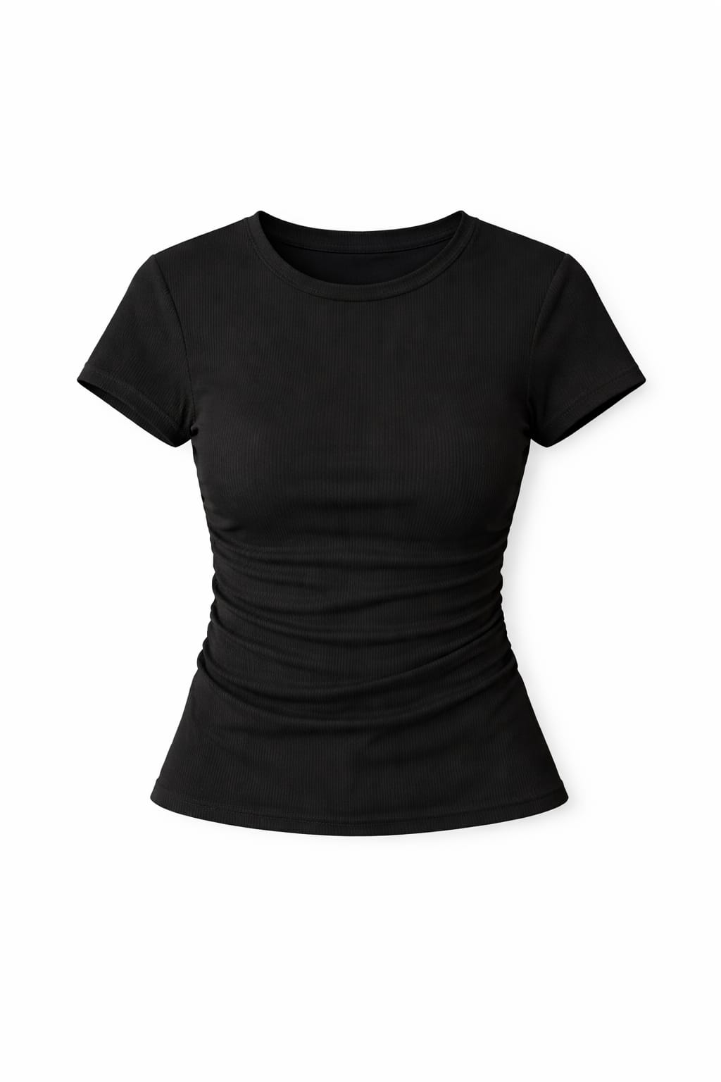 Black 130 Ribbed Basic Tee