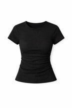 Black 130 Ribbed Basic Tee