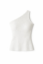 White 101 Interknit One Shoulder Top