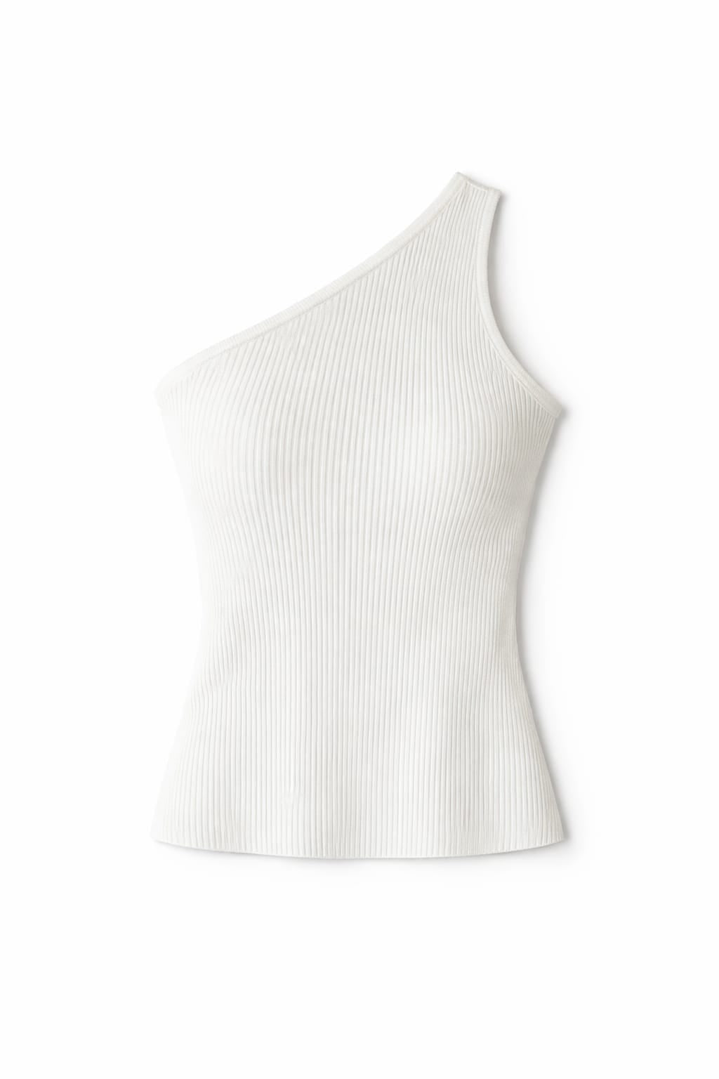 White 101 Interknit One Shoulder Top