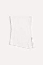 White Strapless knitted top