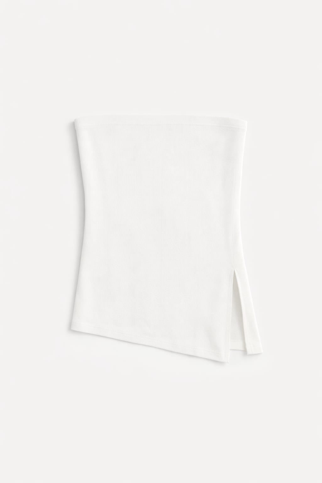 White Strapless knitted top