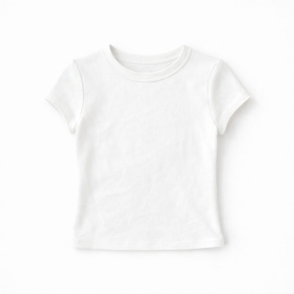 White 150 Cotton Blend Fitted Tee