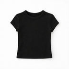 Black 150 Cotton Blend Fitted Tee