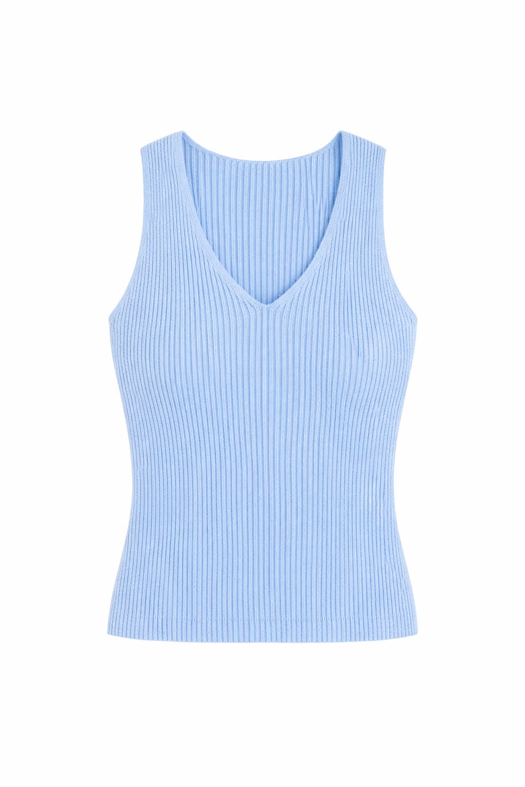 Baby Blue 101 Interknit V Tank Top