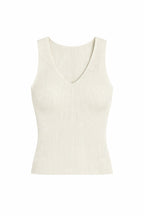 White 101 Interknit V Tank Top