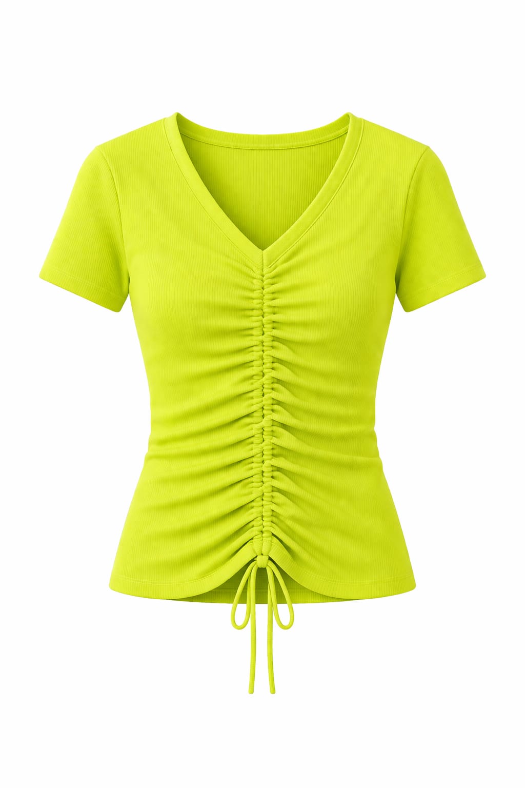 Lime Come Through And Pull Through Ribbed Top