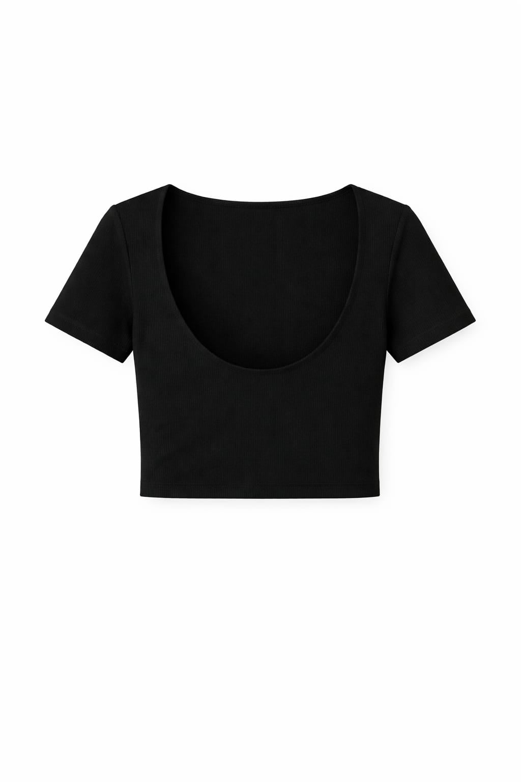 Black Backless Ribbed Tee