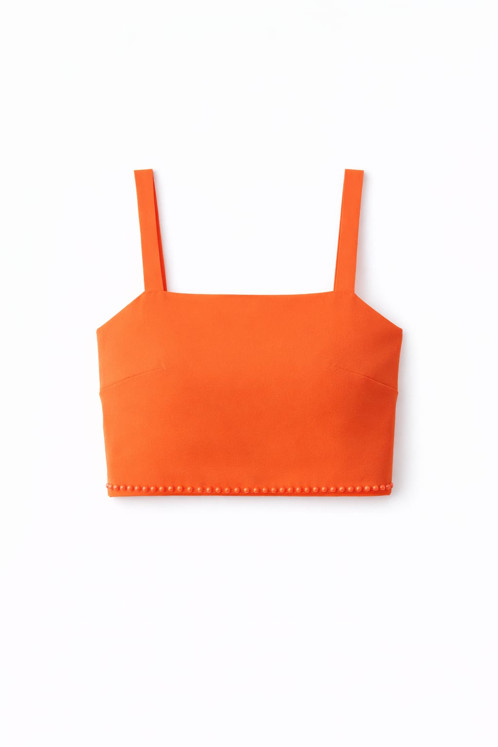Orange Sleeveless Beaded Top
