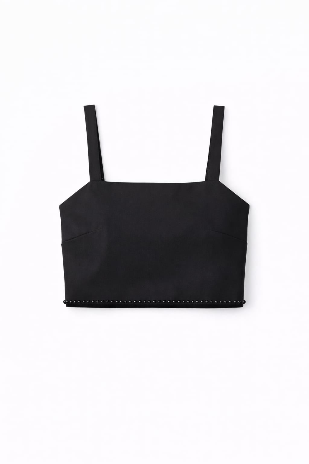 Black Sleeveless Beaded Top