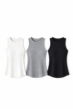 White & Black & Grey 120 Knit Racer Top