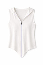 White V Hooded Top