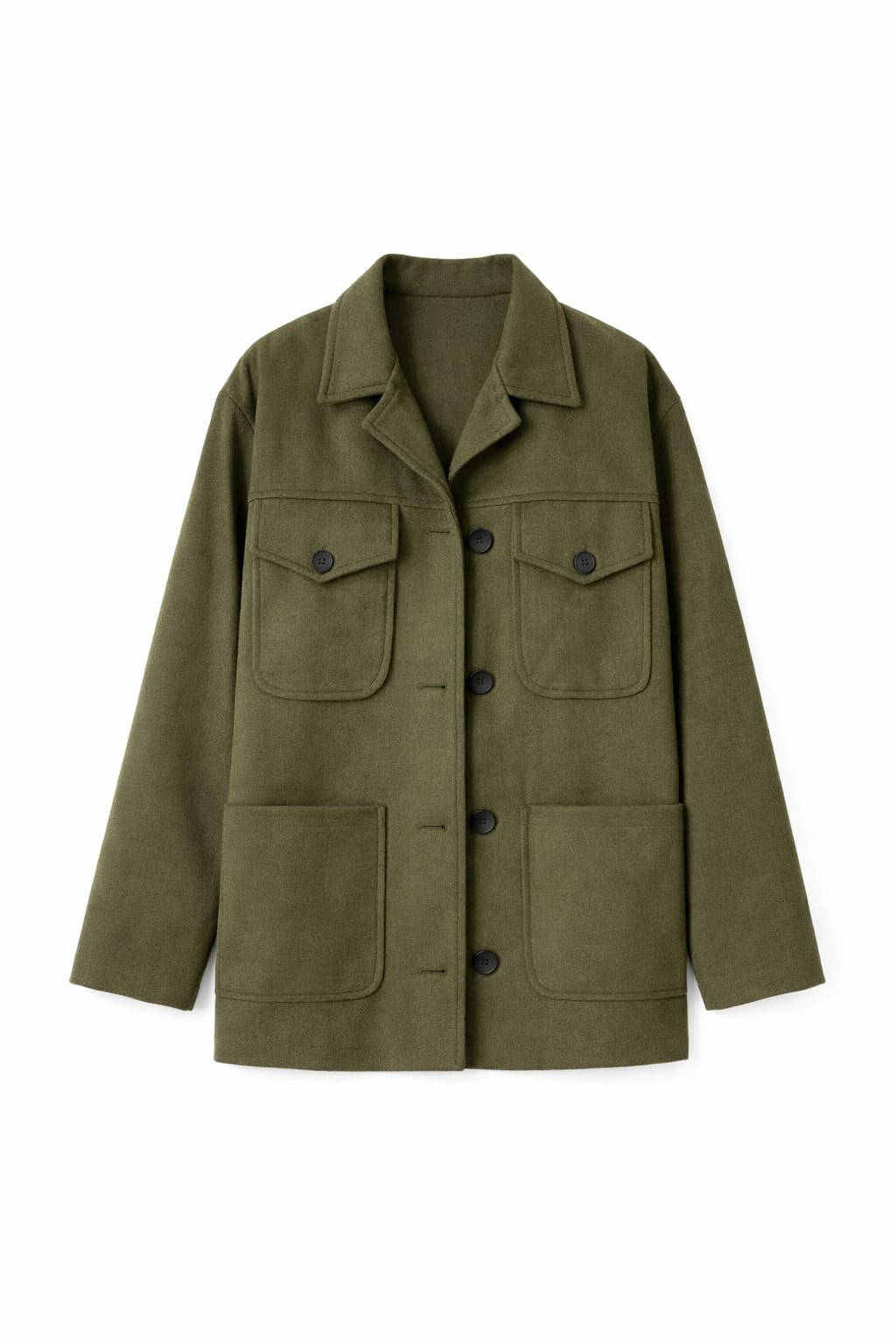 Olive Suede tailored Utility Shirt