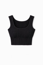 Black Crop Corset Top