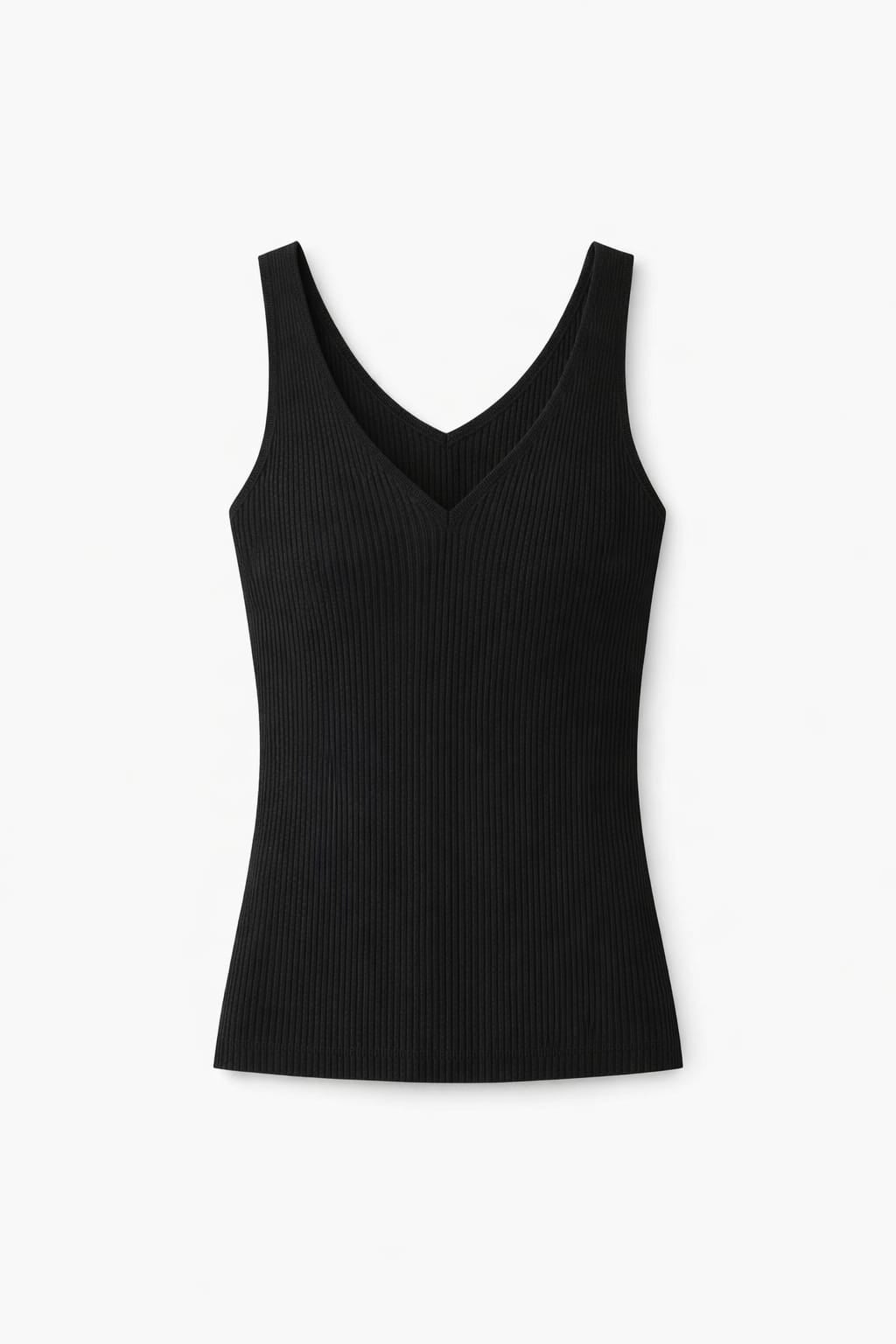 Black 120 Knit V Tank Top