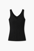 Black 120 Knit V Tank Top