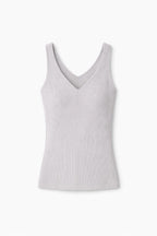 Grey 120 Knit V Tank Top